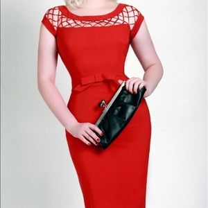 Tatyana | cherry red pinup dress